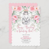 Rosa Blume, Wasserfarbe, etwas Sonnenlicht ist ein Einladung (Vorne/Hinten)