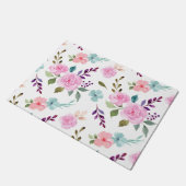 Rosa Blume Wasserfarbe nahtlos Fußmatte (Schrägansicht)