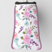 Rosa Blume Wasserfarbe nahtlos Golf Headcover (Rotieren 90)