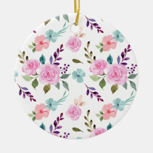 Rosa Blume Wasserfarbe nahtlos Keramik Ornament