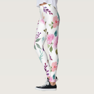 Rosa Blume Wasserfarbe nahtlos Leggings