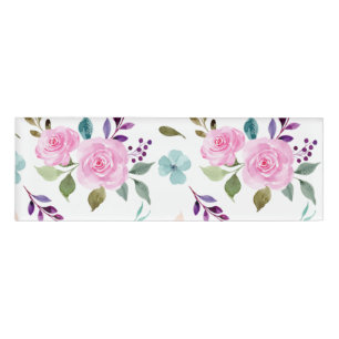 Rosa Blume Wasserfarbe nahtlos Namenschild