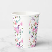 Rosa Blume Wasserfarbe nahtlos Pappbecher (Links)