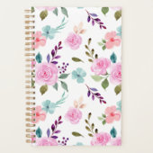 Rosa Blume Wasserfarbe nahtlos Planer (Vorderseite)