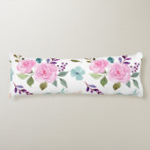 Rosa Blume Wasserfarbe nahtlos Seitenschläferkissen (Vorderseite)