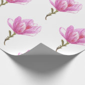 Rosa Blume Wasserfarbe Zeichnend Wrapping Paper Geschenkpapier (Ecke)