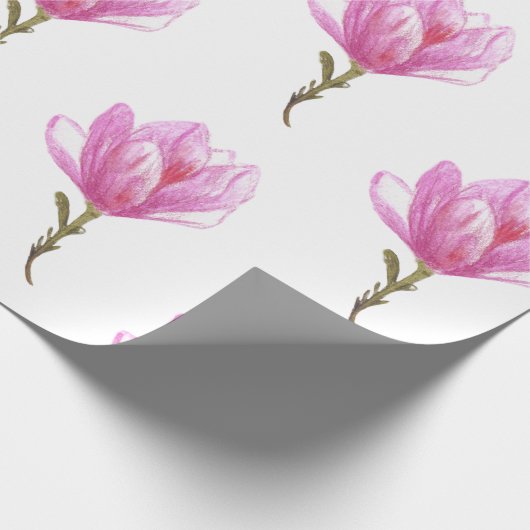 Rosa Blume Wasserfarbe Zeichnend Wrapping Paper Geschenkpapier (Ecke)