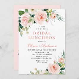 Rosa Blume Wasserfarben Bridal Luncheon Einladung
