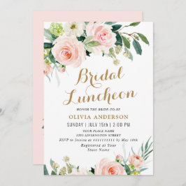 Rosa Blume Wasserfarben Bridal Luncheon Einladung