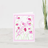 Rosa Blume Wasserfarben Kunst Karte (Vorderseite)