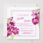 Rosa Blume Wasserfarben Live-Stream Hochzeit Einladung (Vorderseite)