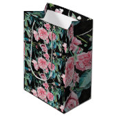 Rosa Blume Wasserfarbene Malerei Rose Mittlere Geschenktüte (Vorderseite Schrägansicht)