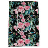 Rosa Blume Wasserfarbene Malerei Rose Mittlere Geschenktüte (Rückseite)