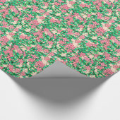 Rosa Blume, weicher Korallenuntergrund Geschenkpapier (Ecke)