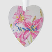 Rosa Blume Weihnachten Kinder Name Dekoration (Vorderseite)