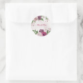 Rosa Blume weiß danke Runder Aufkleber (Tasche)