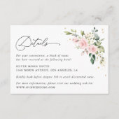Rosa Blume, weiße Blume, Boho, Angaben zur Hochzei Begleitkarte (Vorderseite)