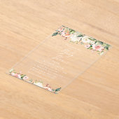 Rosa Blume, weiße Blume, Boho, Babydusche Acryleinladungen (Ablage )