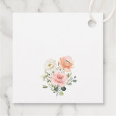 Rosa Blume, weiße Blume, Boho, Babydusche Geschenkanhänger (Rückseite)