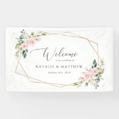 Rosa Blume, weiße Blume, Boho, Begrüßung Banner (Horizontal)