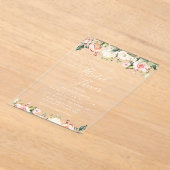 Rosa Blume, weiße Blume, Boho, Brautparty Acryleinladungen (Ablage )