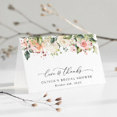 Rosa Blume, weiße Blume, Boho, Brautparty Dankeskarte