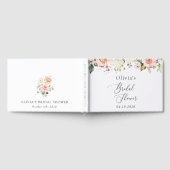 Rosa Blume, weiße Blume, Boho, Brautparty Gästebuch (Voll)