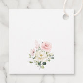 Rosa Blume, weiße Blume, Boho, Brautparty Geschenkanhänger (Rückseite)