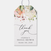 Rosa Blume, weiße Blume, Boho, Brautparty Geschenkanhänger (Vorderseite)