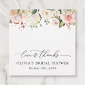 Rosa Blume, weiße Blume, Boho, Brautparty Geschenkanhänger (Vorderseite)