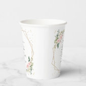 Rosa Blume, weiße Blume, Boho, Brautparty Pappbecher (Rechts)