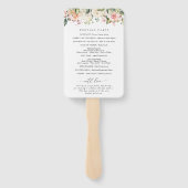 Rosa Blume, weiße Blume, Boho, Hochzeitsprogramm Fächer (Rückseite)