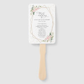 Rosa Blume, weiße Blume, Boho, Hochzeitsprogramm Fächer (Vorderseite)