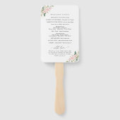 Rosa Blume, weiße Blume, Boho, Hochzeitsprogramm Fächer (Rückseite)