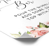 Rosa Blume, weiße Blume, Boho, Mimosa Bar Poster (Ecke)