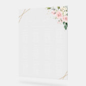 Rosa Blume, weiße Blume, Boho, Sitzplan Acrylschild (Winkel)
