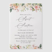 Rosa Blume, weiße Blume, Boho, süß 16 Pergament Einladungen (Vorderseite)