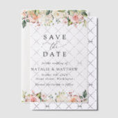 Rosa Blume, weiße Blume, Grünpflanzen, Hochzeit Pergament Einladungen (Versetzt (Einladung))