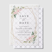 Rosa Blume, weiße Blume, Hochzeiten speichern das  Pergament Einladungen (Versetzt (Einladung))