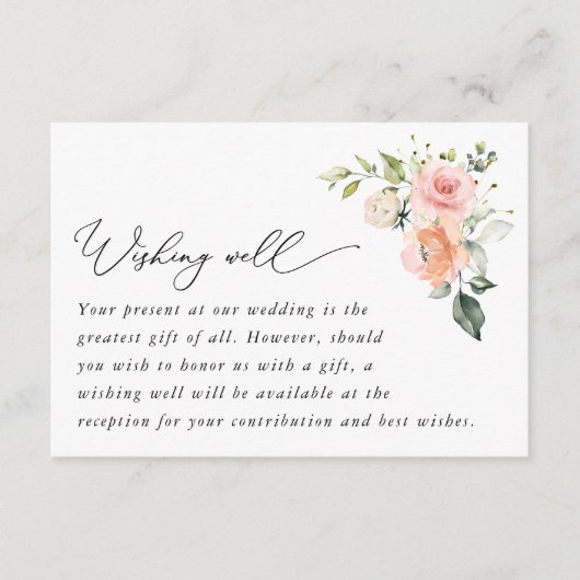 Rosa Blume, weiße Blume, Hochzeitswünsche gut Begleitkarte (Vorderseite)