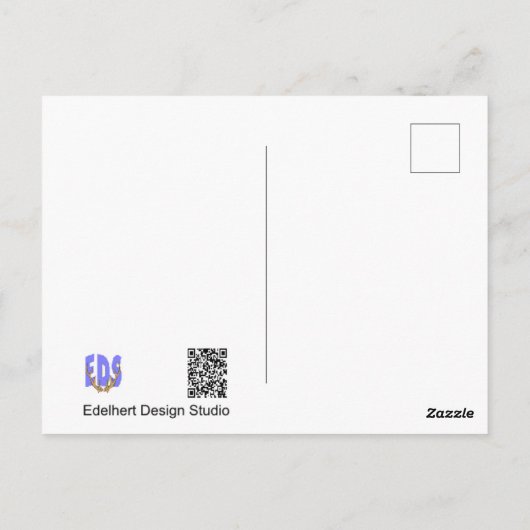 Rosa Blume werden bald gut auf Postkarte (Rückseite)