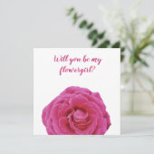 Rosa Blume , Werden Sie meine Blumenkarte sein? Dankeskarte (Stehend Vorderseite)