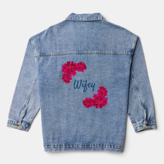 Rosa Blume Wifey Jeansjacke (Rückseite)