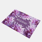 Rosa Blume Willkommen Eigener Frühling Fußmatte (Schrägansicht)