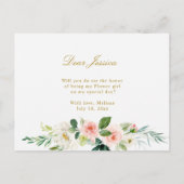 Rosa Blume wird meine Blumenkarte sein Einladungspostkarte (Rückseite)