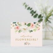 Rosa Blume wird meine Blumenkarte sein Einladungspostkarte (Stehend Vorderseite)