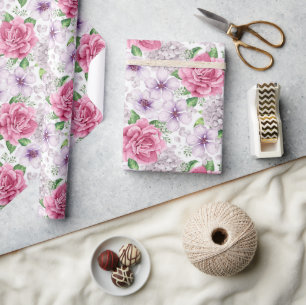 Rosa Blume Wrapping Paper Geschenkpapier