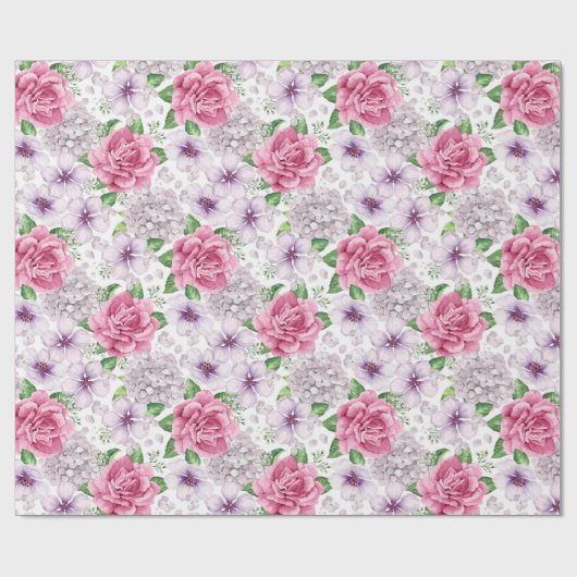 Rosa Blume Wrapping Paper Geschenkpapier (Flach)