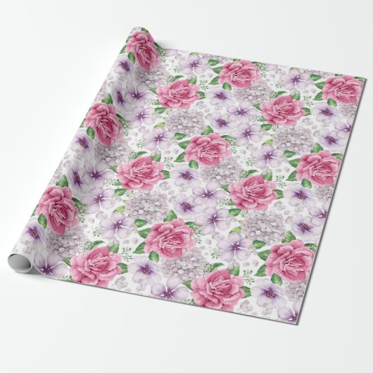Rosa Blume Wrapping Paper Geschenkpapier (Ungerollt)