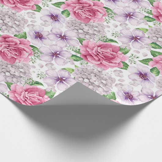 Rosa Blume Wrapping Paper Geschenkpapier (Ecke)